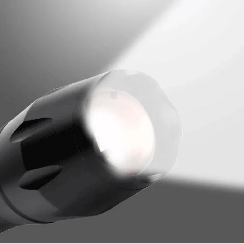 LINTERNA RECARGABLE LED 10000 LUMEN T6 ZOOM 5 MODOS / PROMOT BLANCO NEGRO - 4