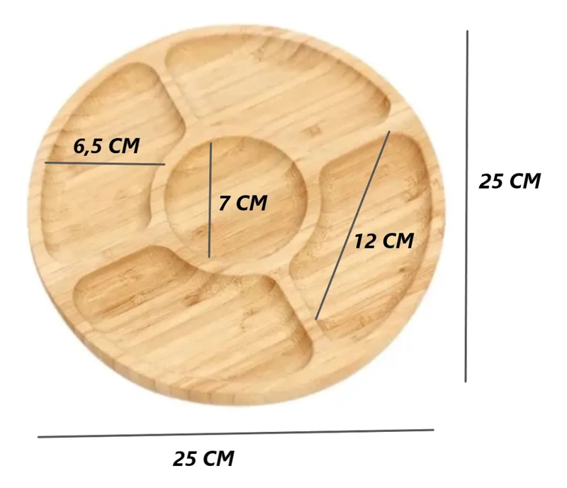 TABLA PARA SERVIR APERITIVOS Y PICOTEO BAMBU PICNIC - 2