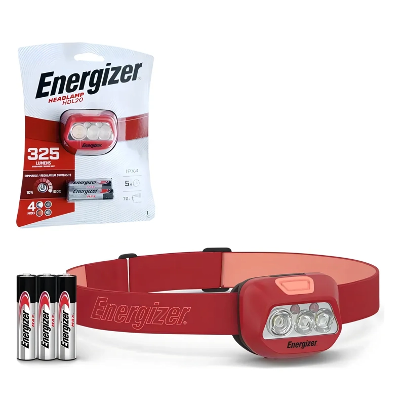 LINTERNA FRONTAL ENERGIZER HDL20 325 LUMENES LINTERNA ROJO LUZ BLANCO - 1