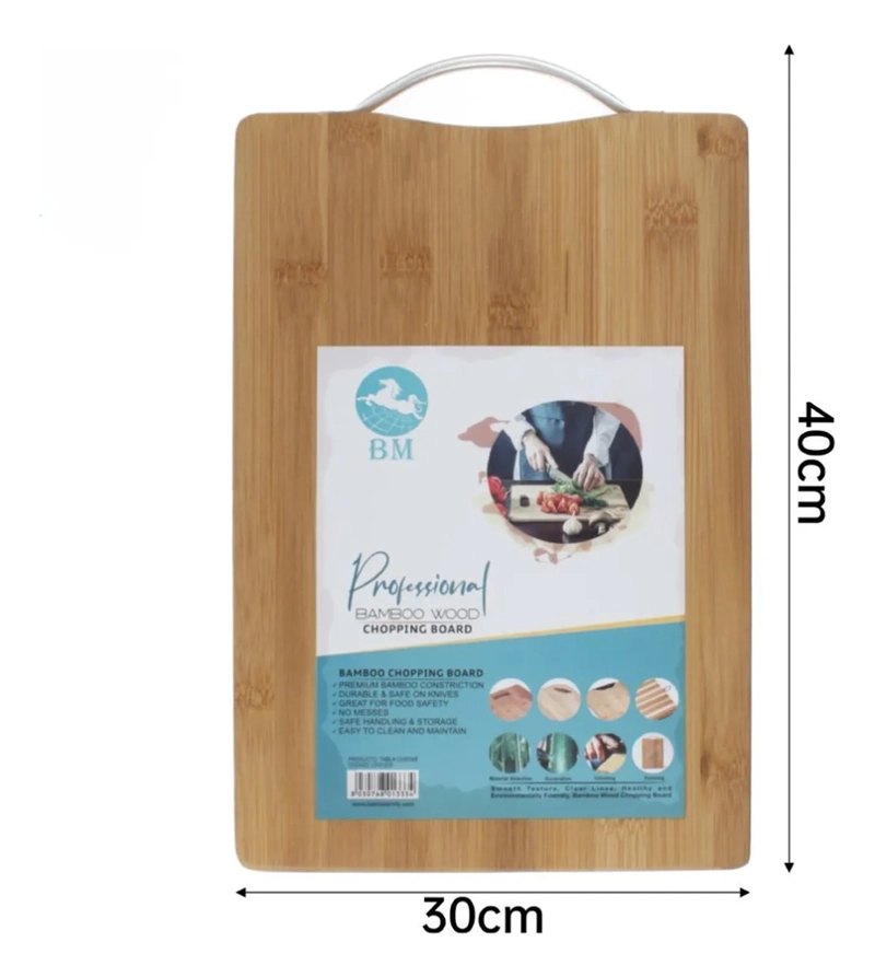 TABLA BAMBU RECTANGULAR 40X30 CM PARA PICAR LISO - 1