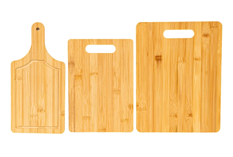 SET DE 3 TABLAS DE BAMBOO PARA PICAR ECOLOGICAS MARRON CLARO - 1