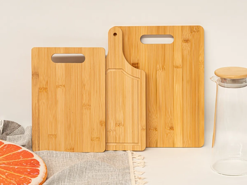 SET DE 3 TABLAS DE BAMBOO PARA PICAR ECOLOGICAS MARRON CLARO - 3