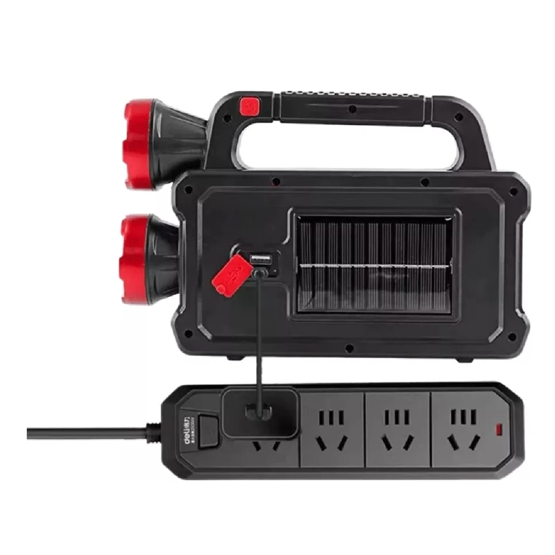 LINTERNA AMPOLLETAS RECARGABLE SOLAR 100LM CARGA CELULAR BLANCO NEGRO - 3