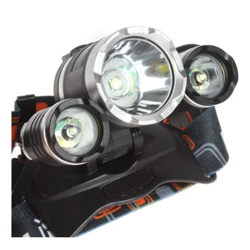 LINTERNA FRONTAL RECARGABLE CINTILLO MINERO LED CREE 120LM BLANCO NEGRO - 1