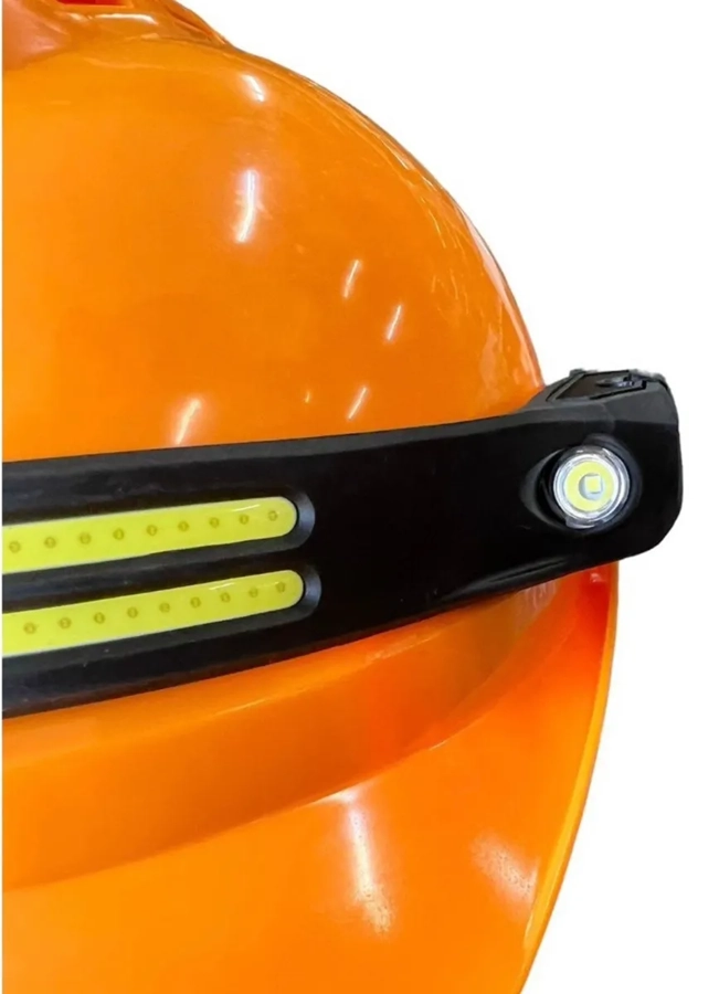 LINTERNA 2 EN 1 FRONTAL PARA CASCO DE MINERO CON SENSOR USB BLANCO - 5