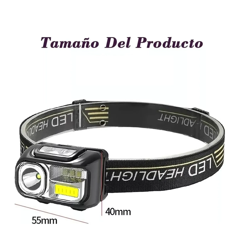 LINTERNA CABEZA FRONTAL LED BRILLANTE LUZ CAMPING LAMPARA - 1