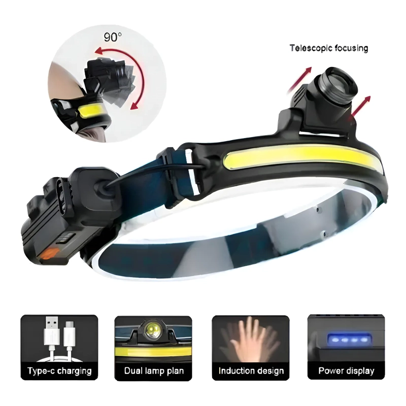 LINTERNA FRONTAL LED TIPO CINTILLO FARO DELANTERO CAMPING LUZ BLANCO - 4
