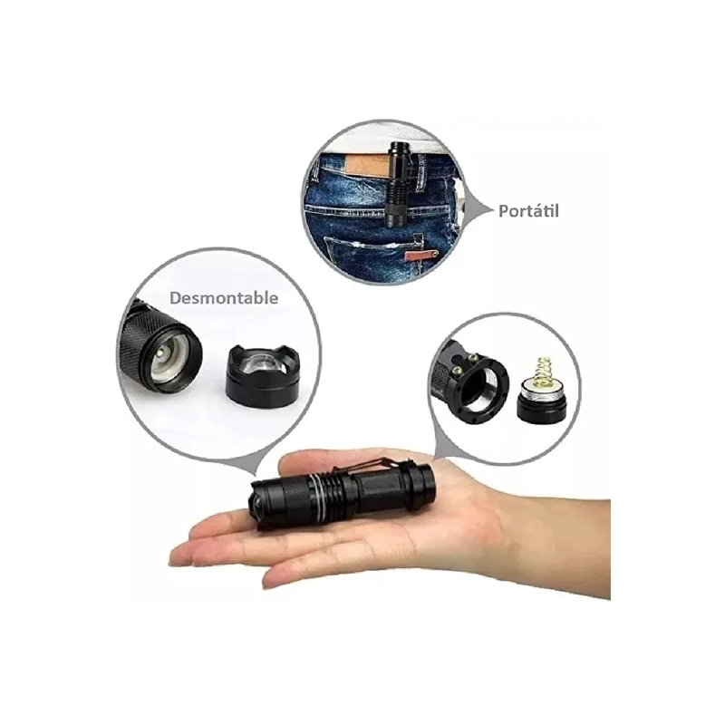 3 LINTERNA LUZ ULTRAVIOLETA LINTERNAS RECARGABLES LINTERNA - 6