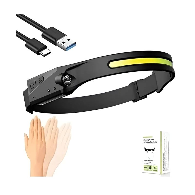 LINTERNA FRONTAL LED BRILLANTE LUZ CAMPING LAMPARA DE CABEZA LINTERNA NEGRO LUZ BLANCO - 1