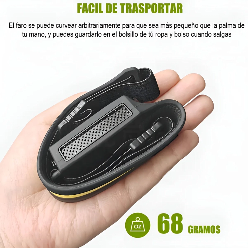 LINTERNA FRONTAL LED BRILLANTE LUZ CAMPING LAMPARA DE CABEZA LINTERNA NEGRO LUZ BLANCO - 5