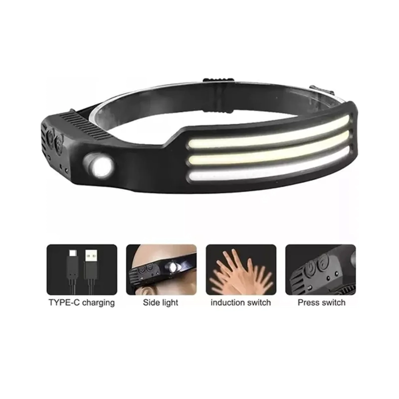 LINTERNA FRONTAL RECARGABLE BICOLOR 3 LED LUZ CAMPING - 3