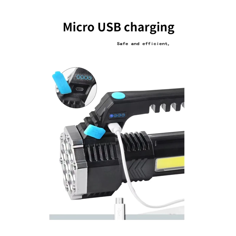 LINTERNA LED USB RECARGABLE FOCO CAMPING 7 FOCOS COB LED - 3