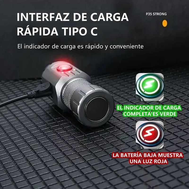 MINI LINTERNA CON RBG LED CON CLIP MAGNE TICO 2000LM - 3