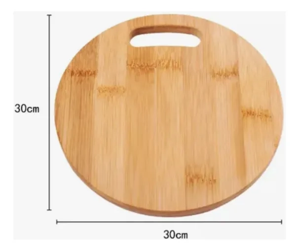 PACK 3 TABLAS PARA CORTAR VERDURAS CARNES 30CM CIRCULAR REDONDA BAMBU - 2