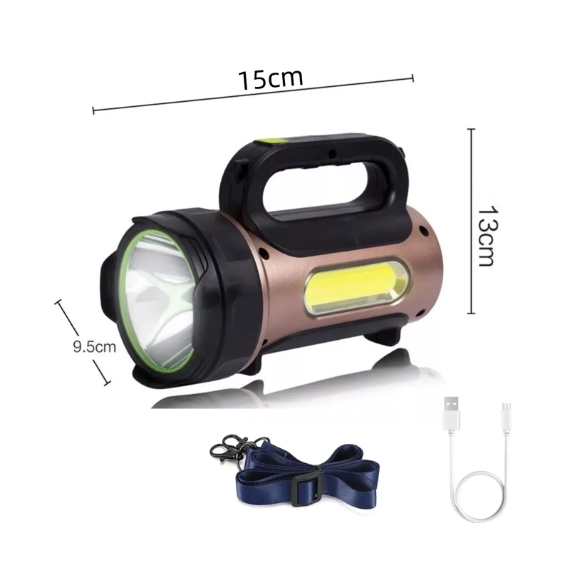 2PCS MULTIFUNCIONAL LINTERNA LED LARGO ALCANCE RECARGABLE - 1