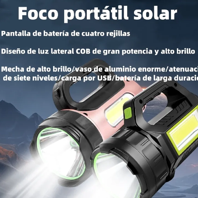 2PCS MULTIFUNCIONAL LINTERNA LED LARGO ALCANCE RECARGABLE - 3