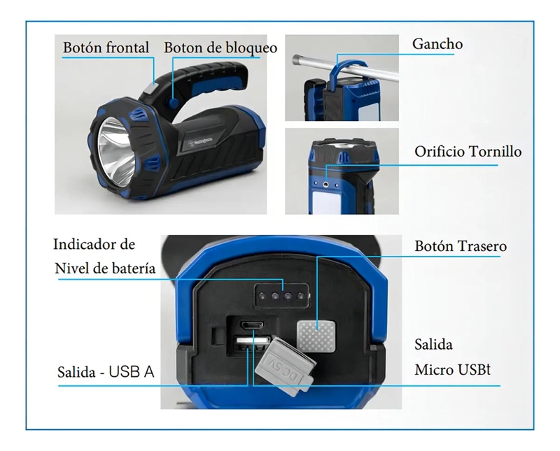 LINTERNA LED FAROL RECARGABLE POWERBANK 10W WESTINGHOUSE - 1