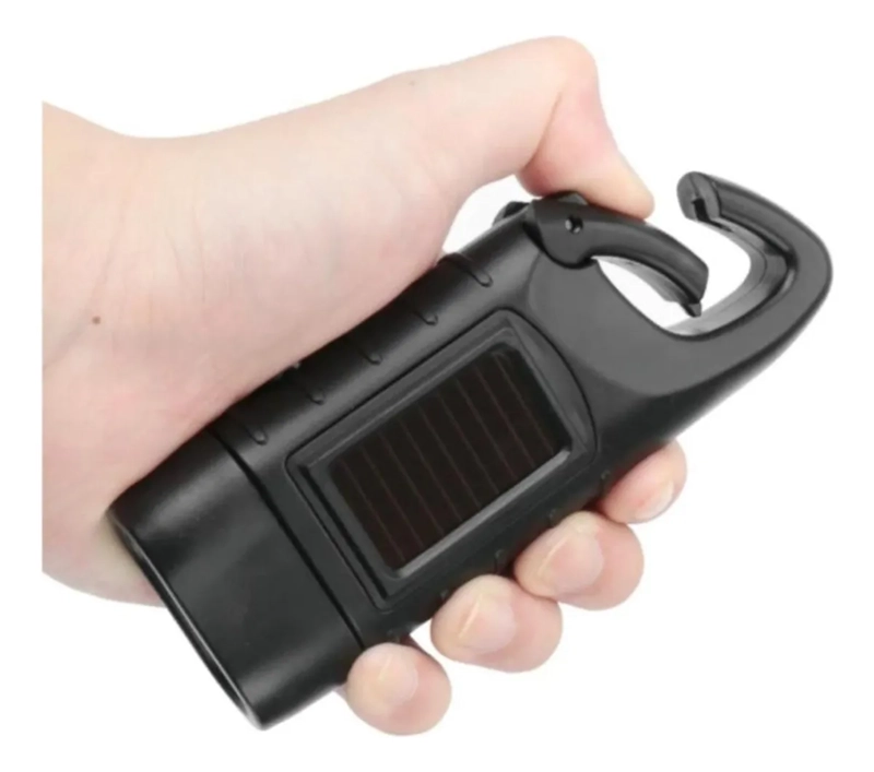 LINTERNA RECARGABLE CON DINAMO Y PANEL SOLAR PARA CAMPING - 3