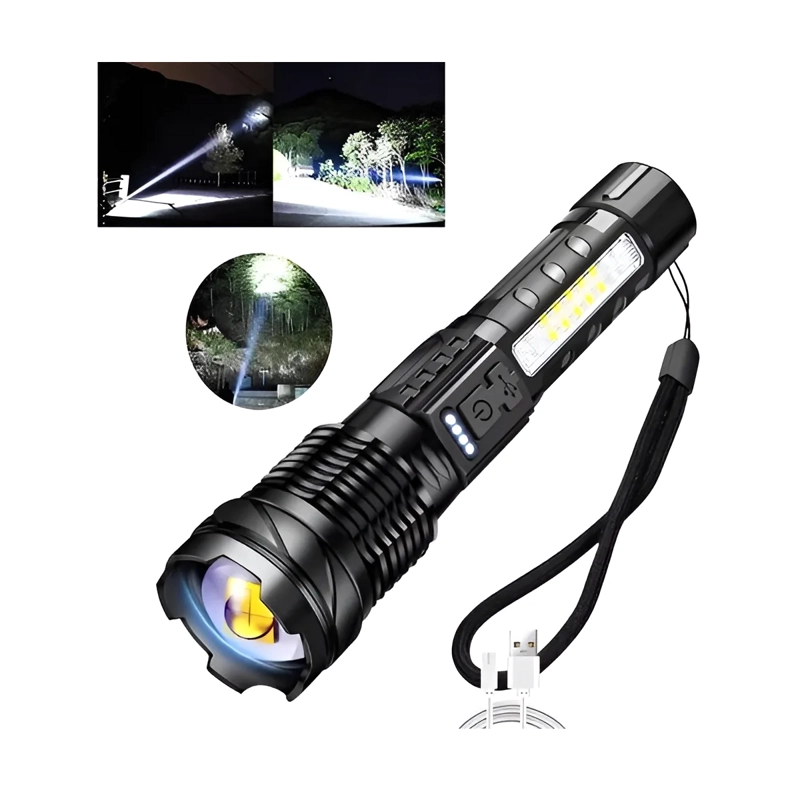 LINTERNA LED USB TITANIUM TACTICAL LASER PRO CAMPING TRAIL, COLOR: NEGRO, COLOR DE LUZ: NEGRO - 1