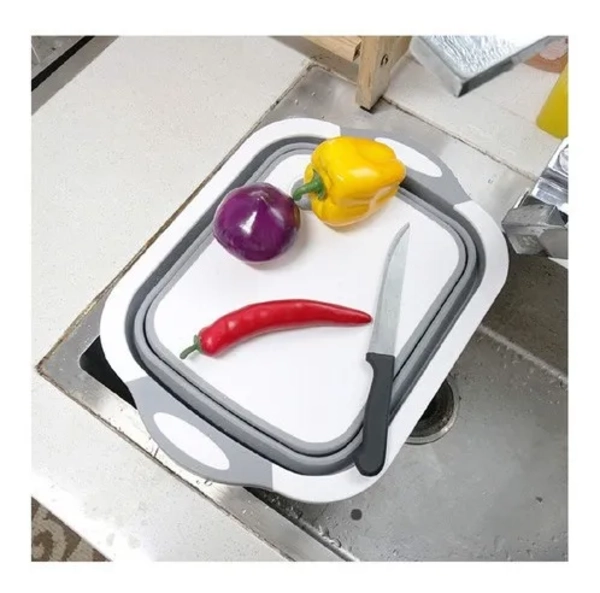 TABLA PARA PICAR 3 EN 1 COCINA DE SILICONA PLEGABLE DRENAJE - 5