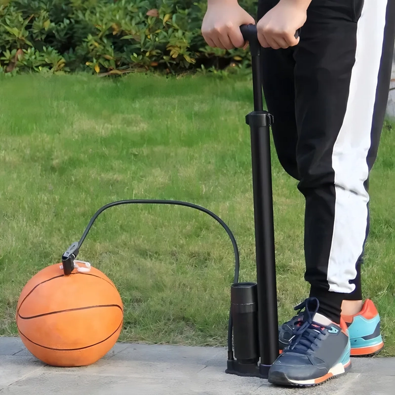 BOMBIN BICICLETA PROFESIONAL INFLADOR BALON MEDIDOR PRESION COLOR PLATEADO - 4