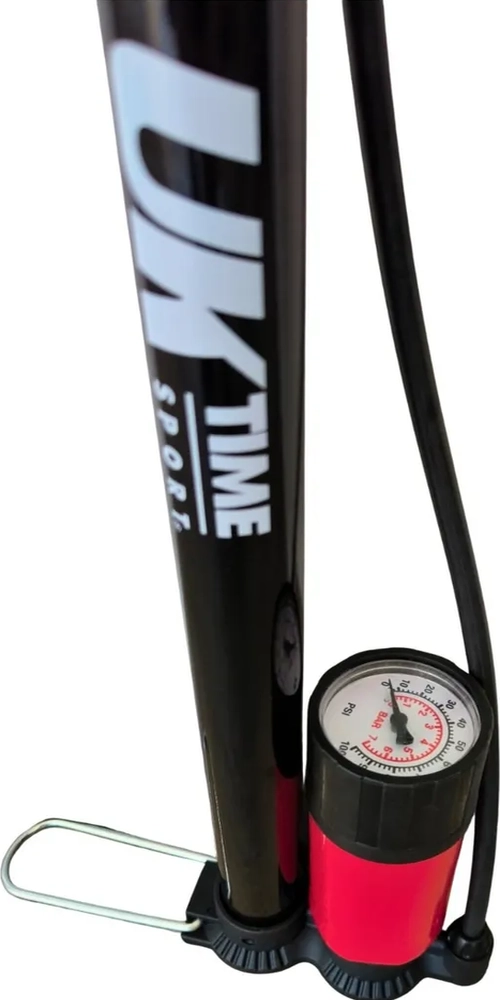 INFLADOR DE PIE UK TIME CON ACUMULADOR + MANOMETRO Y AGUJA NEGRO - 2