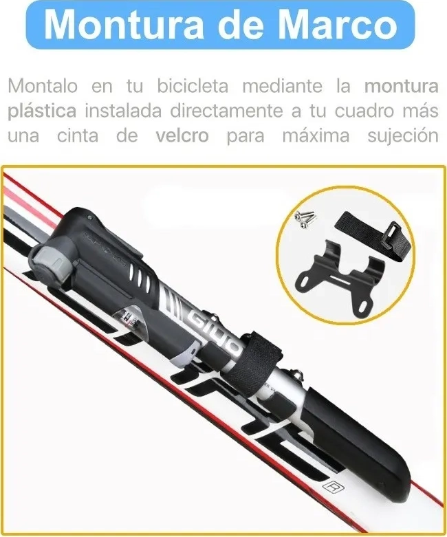 BOMBIN DE BICICLETA CON MANOMETRO (2-WAY DOBLE ACCION) PLATEADO - 3