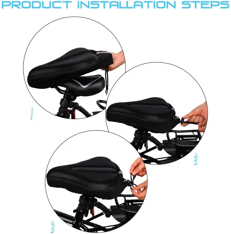 CUBRE SILLIN ASIENTO BICICLETA ACOLCHADO DE GEL GRANDE - 2
