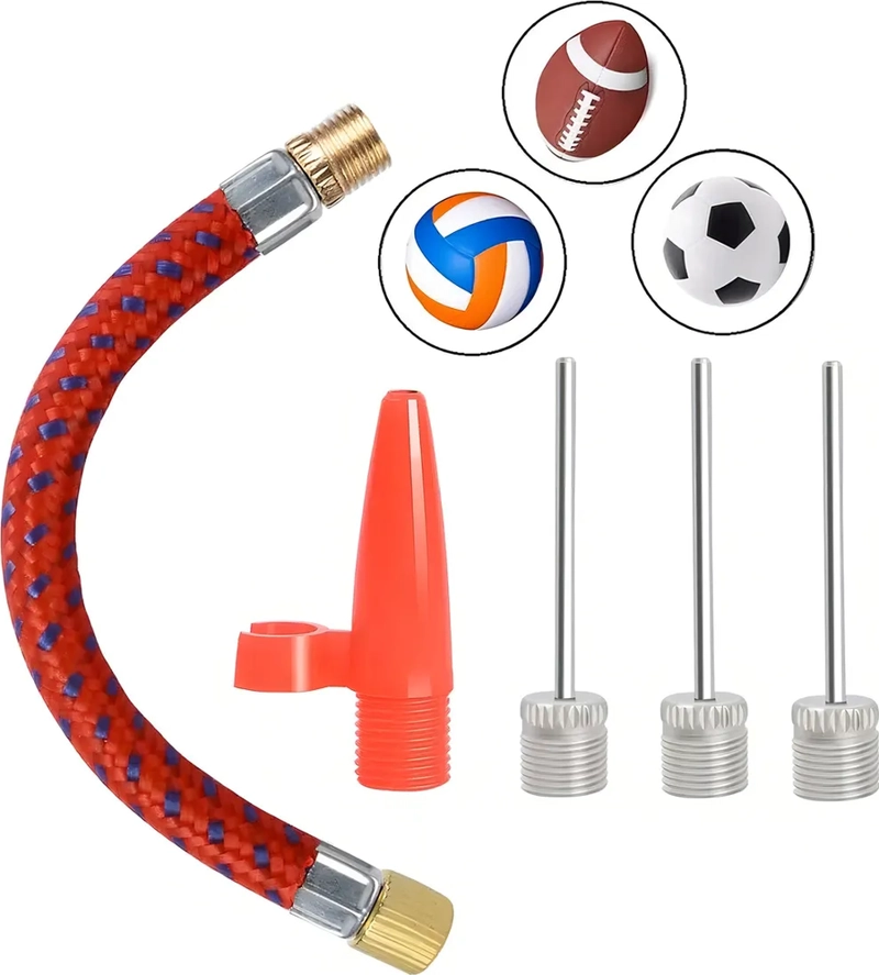 KIT DE 5 PIEZAS AGUJAS DE INFLAR BALONES LLANTA BICICLETAS COLOR ROJO - 2