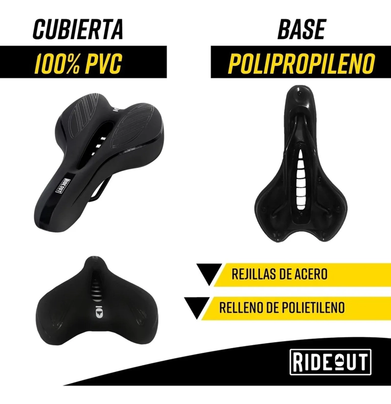 ASIENTO SILLIN BICICLETA ANTIPROSTATICO CON GEL FLYROCK MTB - 1