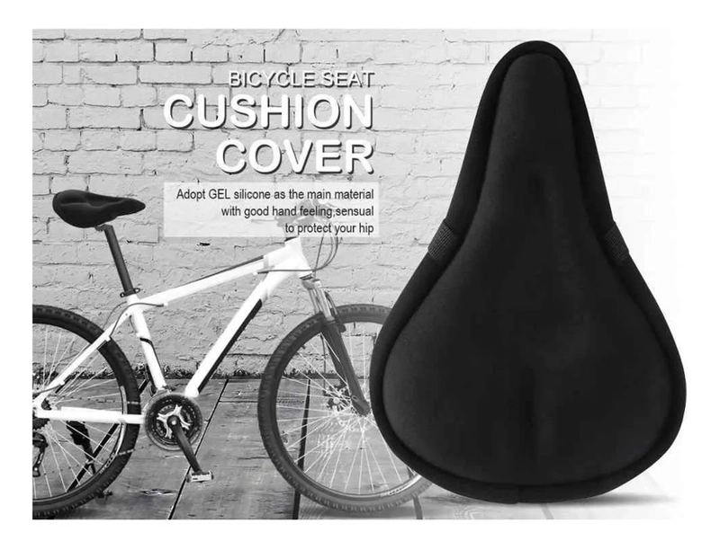 CUBRE ASIENTO DE GEL PARA BICICLETA TAMAÑO GRANDE AJUSTABLE - 2