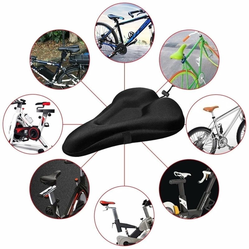 CUBRE ASIENTO DE GEL PARA BICICLETA TAMAÑO GRANDE AJUSTABLE - 5