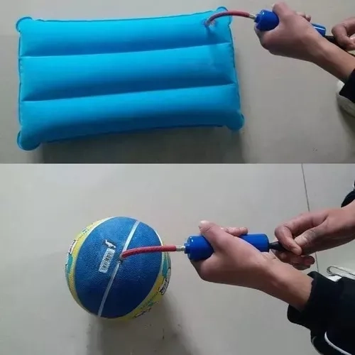 BOMBIN MANUAL 9EN1 CON AGUJA INFLAR PELOTA BALON GLOBOS - 1