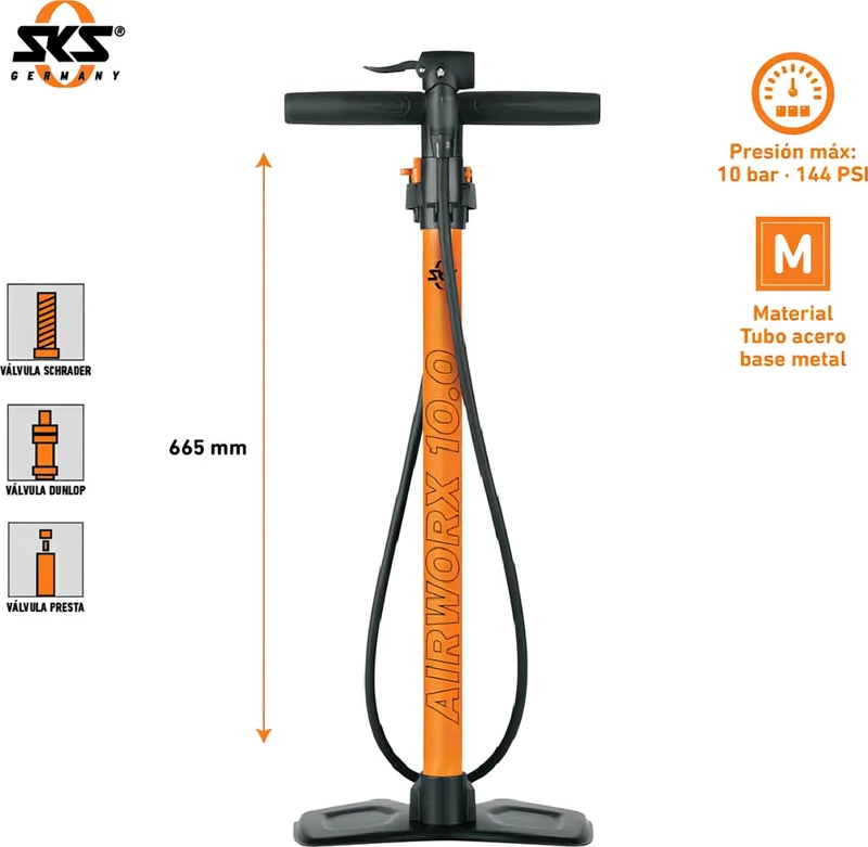 BOMBIM DE PIE AIRWORX 10.0 ORANGE COLOR NARANJA - 3