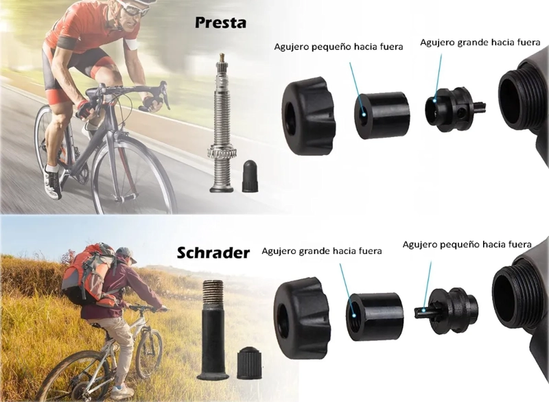 MINI BOMBINES PORTATIL PARA BICICLETA CON MANOMETRO 120PSI - 4