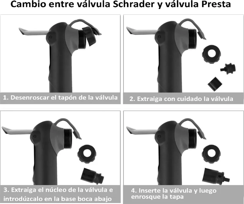 MINI BOMBINES PORTATIL PARA BICICLETA CON MANOMETRO 120PSI - 7