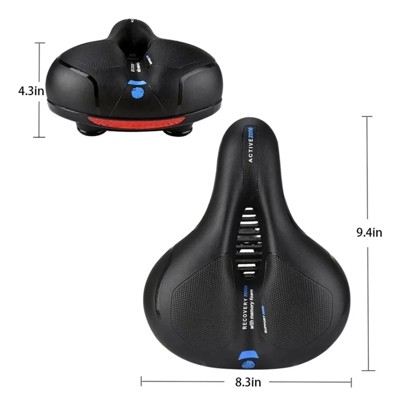 ASIENTO SILLIN BICICLETA ANTIPROSTATICO CON GEL ACOLCHADO NEGRO - 4