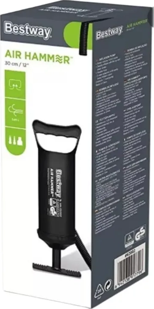 INFLADOR MANUAL PORTATIL BESTWAY 62002 PARA CAMPING COLOR NEGRO 4PSI - 5