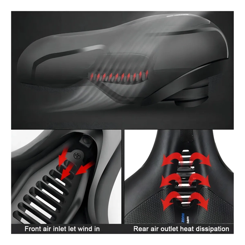 SILLIN ASIENTO BICICLETA ANTIPROSTATICO AMPLIO REFLECTANTE COLOR NEGRO-AZUL - 3