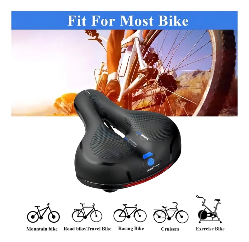 SILLIN ASIENTO BICICLETA ANTIPROSTATICO AMPLIO REFLECTANTE COLOR NEGRO-AZUL - 4