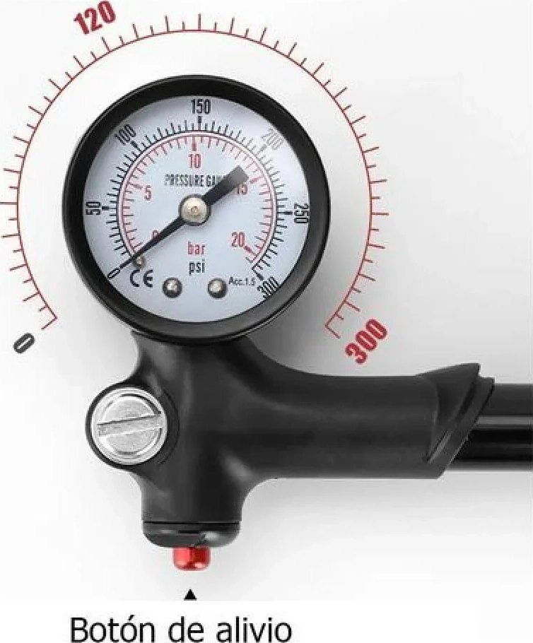 BOMBIN DE HORQUILLA Y SHOCK DE ALUMINIO 300 PSI SUSPENSION - 4