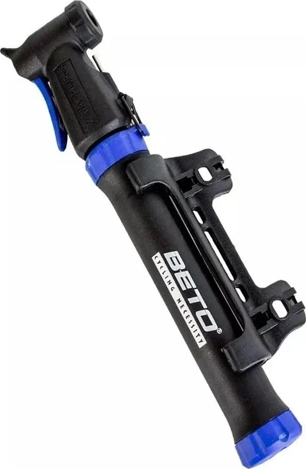 MINIBOMBA DE AIRE PARA BICICLETA CON BOQUILLA TIPO BOLA BETO DE DOBLE ACCION, COLOR NEGRO - 2