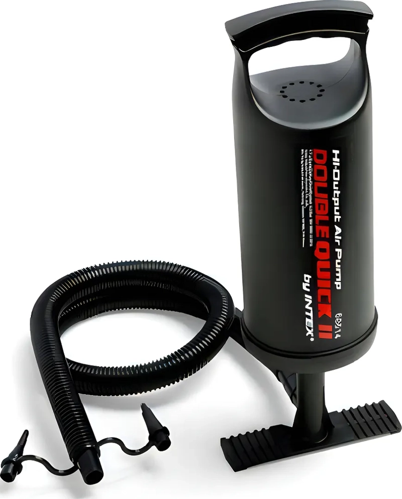 BOMBA DE AIRE MANUAL DOUBLE QUICK MEDIUM - INTEX 68614, COLOR NEGRO - 3