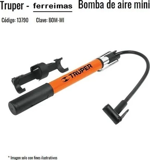 BOMBIN DE ALUMINIO MINI PARA BICICLETA 28 CMS TRUPER BOM-MI - 1