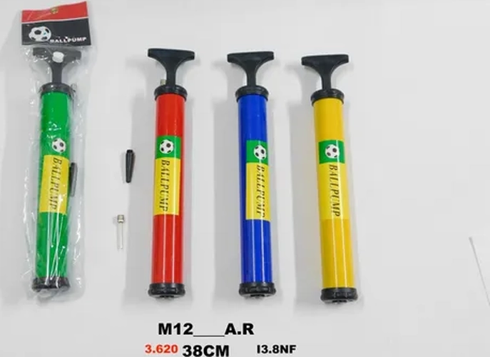 BOMBIN INFLADOR MANUAL PARA BICICLETAS Y PELOTAS ETC COLOR ROJO/AMARILLO/VERDE/AZUL - 1