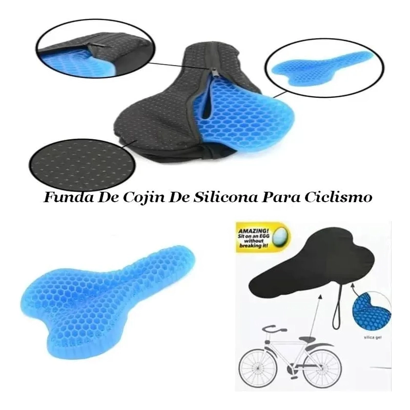 FUNDA SILLIN ACCESORIO BICICLETA ANTIPROSTATICO NUEVO MODELO NEGRO 27 CM 17 CM - 3
