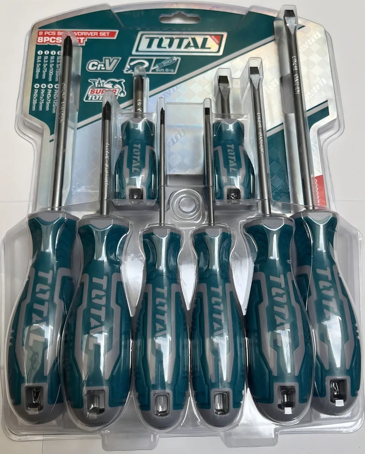 KIT SET JUEGO DESTORNILLADORES 8 PIEZAS TOTAL THT250608 - 2