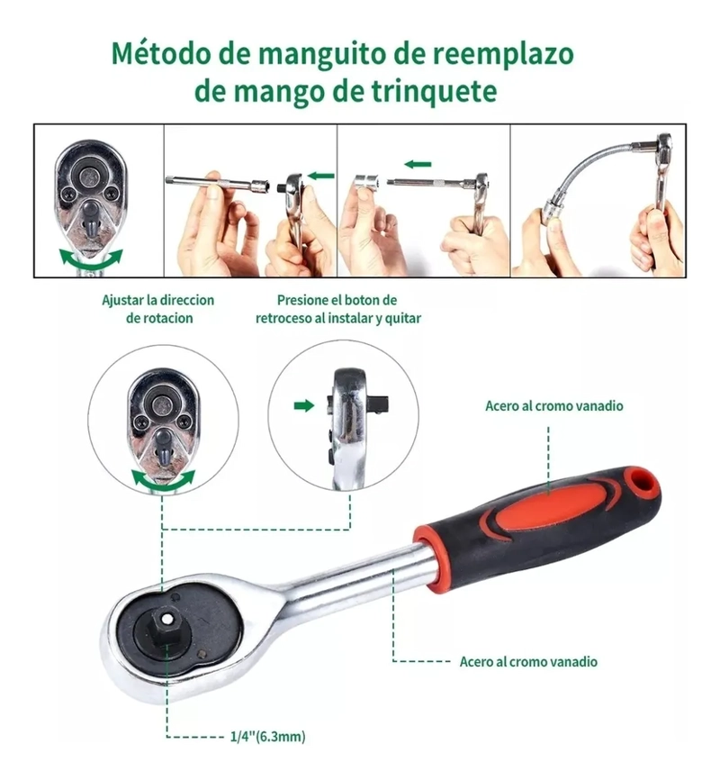 JUEGO DE HERRAMIENTAS MECANICAS REPARACION AUTO 46PCS EN CAJ - 2