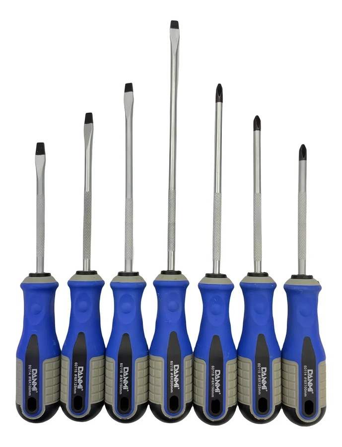 KIT SET JUEGO DESTORNILLADORES 7 PIEZAS DANMI - 1