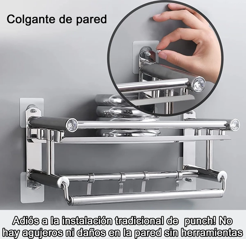 ADHESIVO DE TORNILLO DE GANCHO DE PARED SIN CLAVOS NO DEJA R - 3